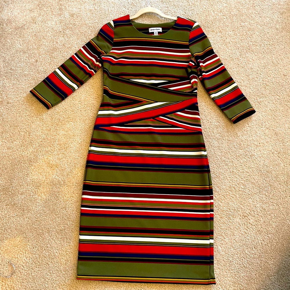 Shelby and Palmer striped midi dress size 10.